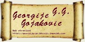 Georgije Gojaković vizit kartica